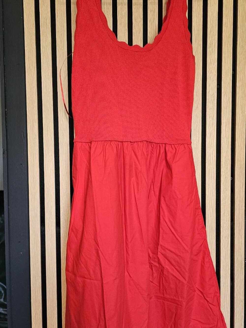 Free Assembly Red U-Neck Midi Dress XS NWT